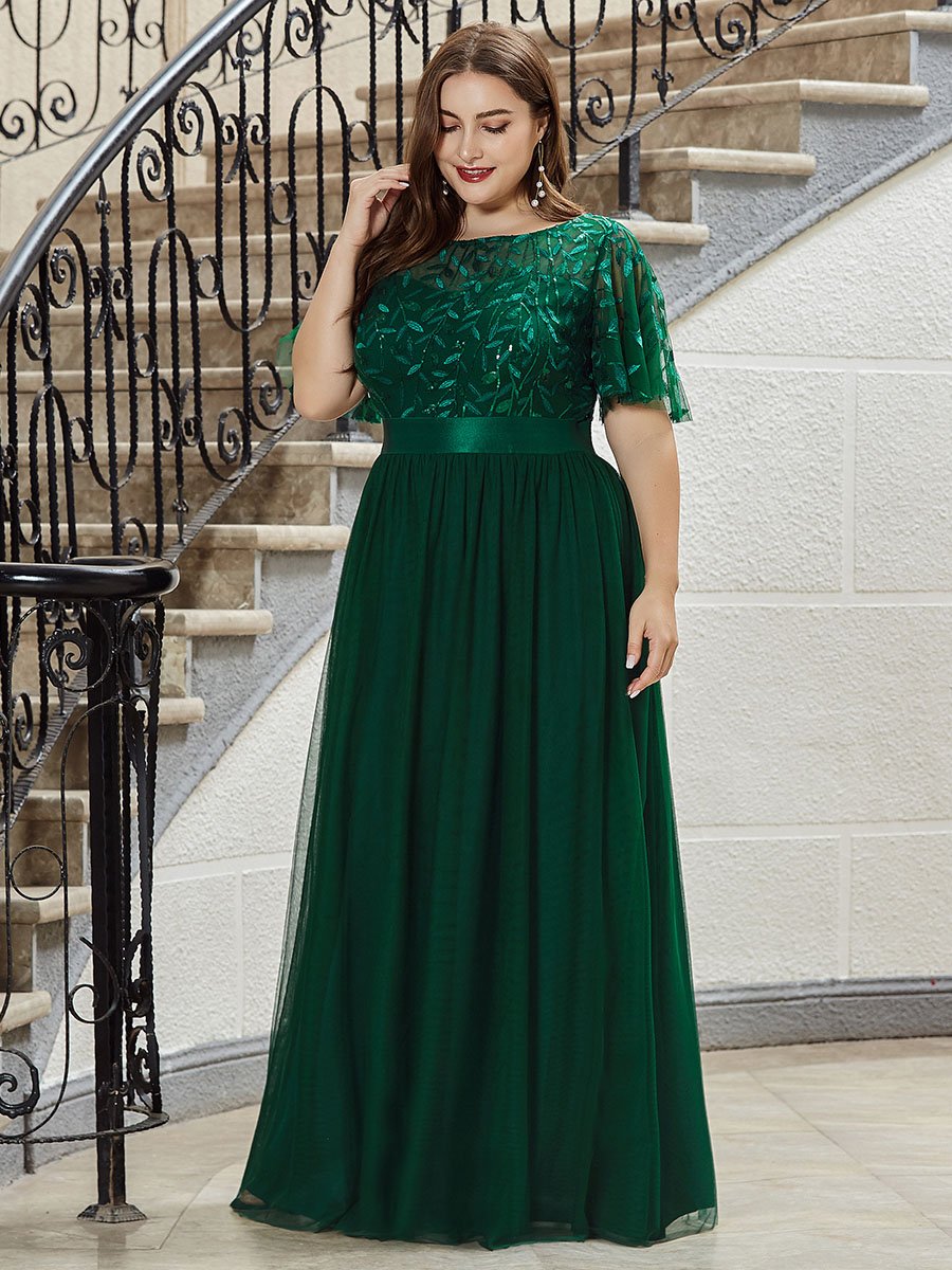 green plus size dress
